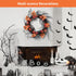 BOMMETER 22 inch Pre-Lit Halloween Deco Mesh Wreath with Timer, Lighted Front Door Wreath with 20 Warm LED Light, for Home Wall Hanging Halloween Décor (Brown)