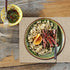 ALPIRIRAL Placemats Set of 6, Vinyl Washable Wipeable Placemat, Leather Placemats for Dinning Table, Waterproof Non-Slip Heat Resistant Table Mats,Farmhouse Outdoor Cream Linen Design(Grape Beige)