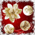 24 Pieces Christmas Glitter Poinsettia Flowers 5.5 Inch Artificial Christmas Flowers Xmas Artificial Glitter Flowers for Christmas Tree Ornament Party Decorations Wreath Garlands (Gold)