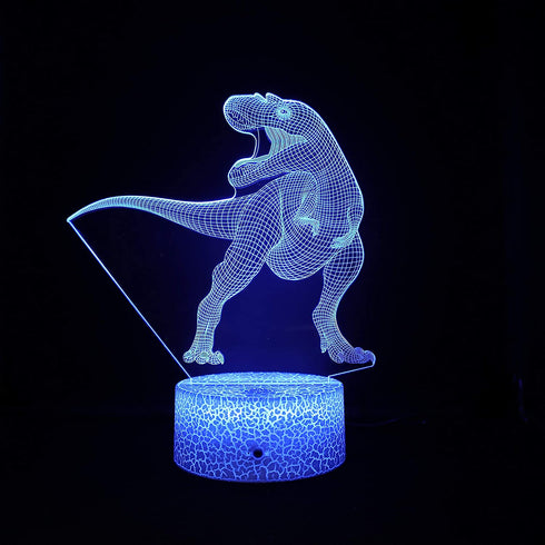 4 Pcs 3D Dinosaur Night Light, DDD LAMP Led Illusion Lamp 16 Color Change Remote Control Lights for Bed Living Room Kids Girls Boys Xmas 1666