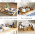 BAMEOS Serving Tray with Handle Bamboo Bed Tray with Two Coasters Food Couch Tray Works for Eating,Working,Storing,Décor, Used in Bedroom, Kitchen, Living Room, Bathroom, (16.9x12.99x1.96inches)
