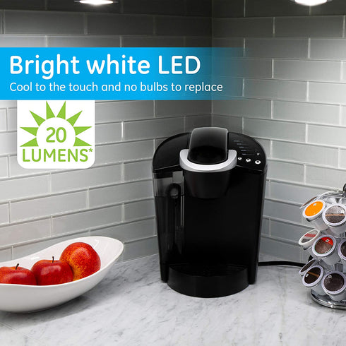 GE Wireless LED Puck Lights, 6 Pack, Battery Operated, 20 Lumens, Touch Activated On/Off, Bright White, Under Cabinet Lighting, Ideal for Closets, Garage and More, 45994