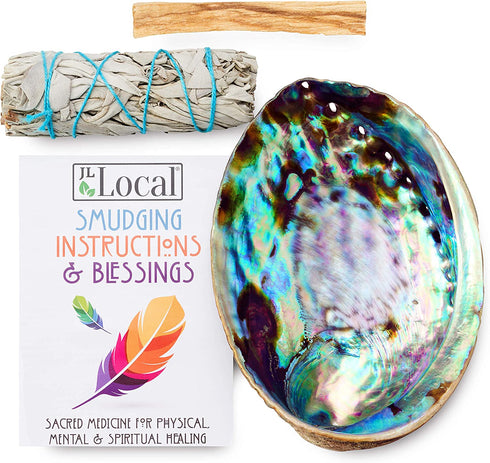 Origins Smudging Kit - White Sage Smudge Stick + Palo Santo + Abalone Shell Bowl | Sustainably Sourced Healing Incense for Home Cleansing, Protection, Meditation, Positive Energy…