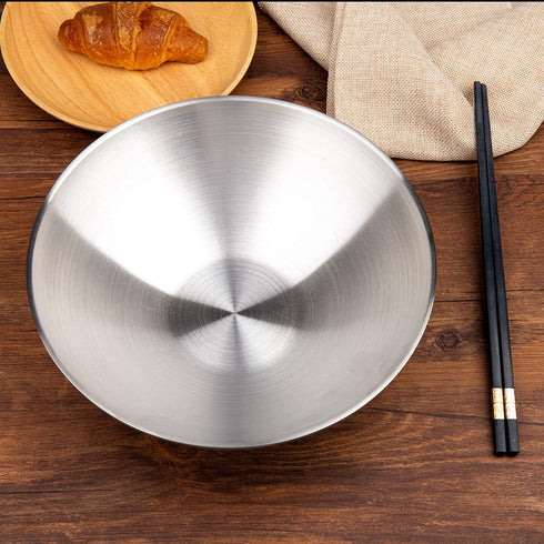 IMEEA 8.66Inch Ramen Bowls Insulated Bowls SUS304 Stainless Steel Pho Bowls Double Walled Serving Bowls for Udon Soup (2-Piece)