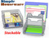 SimpleHouseware 3-Pack Stackable Desk File Document Letter Tray w/ 5 Compartments Step File Organizer, Silver