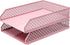 Annova Mesh Desk Organizer 4 Pieces Office Suppliers Desktop Organizer Set Desk Accessories - Letter / File Tray x 2, Magazine Rack / Upright Document Holder x 1, Pen Holder x 1 - Light Pink
