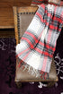 Plaid Throw Blanket 50 x 60 Inch Decorative Classic Blanket Comfortable and Ultra-Soft Ideal for Living Room, Couch, Travelling (50"x60", Ivory Multi)
