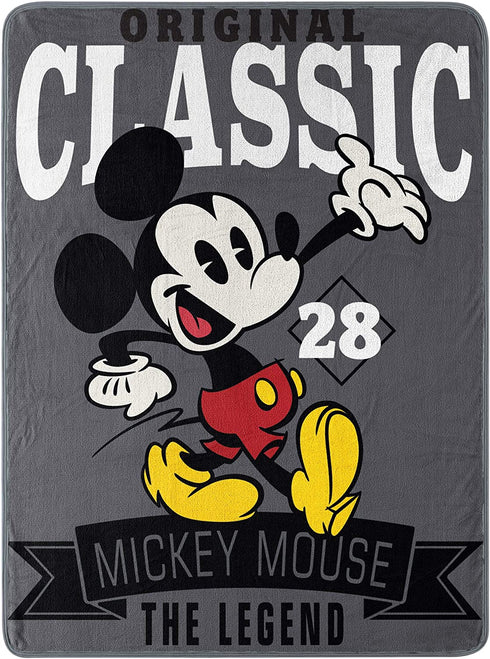 Disney's Mickey Mouse, "A Classic" Micro Raschel Throw Blanket, 46" x 60", Multi Color