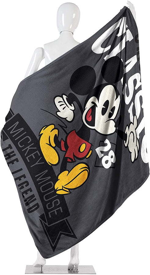 Disney's Mickey Mouse, "A Classic" Micro Raschel Throw Blanket, 46" x 60", Multi Color
