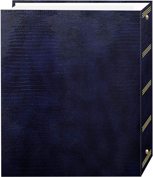Pioneer Photo Albums Magnetic Self-Stick 3-Ring Photo Album 100 Pages (50 Sheets), Navy Blue