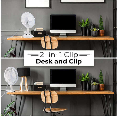 Ram-Pro Personal Clip on Fan Cooling Portable Mini Desk Fan with Two Quiet Speeds Perfect for Home, Baby Strollers, Office Table Tops