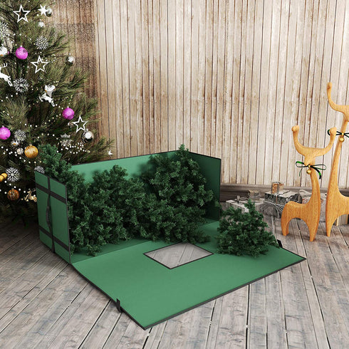Brobery Christmas Tree Storage Bag 9 Feet Wide Opening Xmas Tree Box Storage Container for Disassembled Trees 600D Oxford with Durable Handles & Dual Zipper