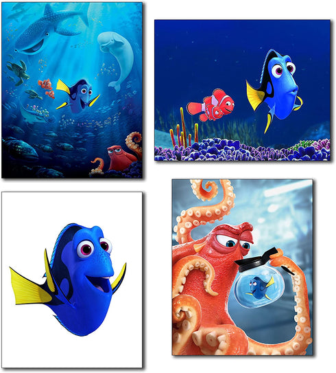 Finding Dory Wall Art Photos - Set of 4 (8 inches x 10 inches) Poster Prints