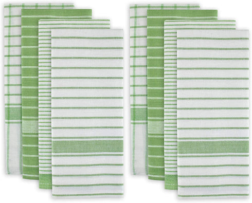 DII Everyday Basic Collection Woven Dishtowel Set, 20x28, Green, 8 Piece