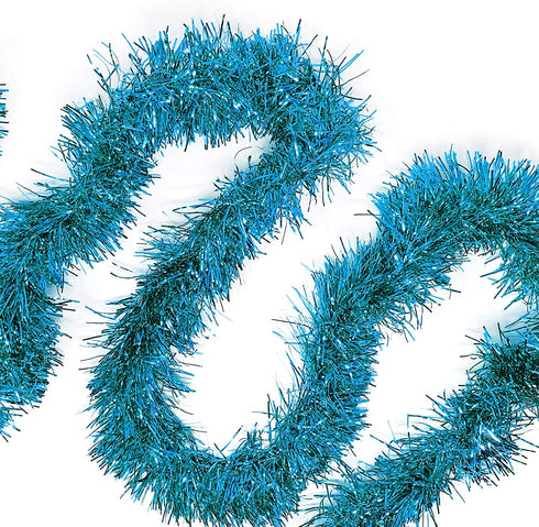 Allgala 50 Feet Christmas Foil Tinsel Garland Decoration for Holiday Tree Walll Rail Home Office Event-Turquoise-XG93212