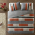 Comfort Spaces Quilt Set Trendy Casual Fun, Vibrant Color Design, Hypoallergenic All Season, Lightweight Coverlet Bedspread Cozy Kids Bedding & Sham Twin/Twin XL Pierre Grey Orange Stripe 2 Piece