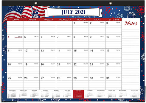 2022 Desk Calendar - Monthly Desk/Wall Calendar, 16.9" — 12.1", Jan 2022 - Dec 2022, Large Ruled Blocks + Premium Thick Paper + Corner Protectors - 12 Different Themes