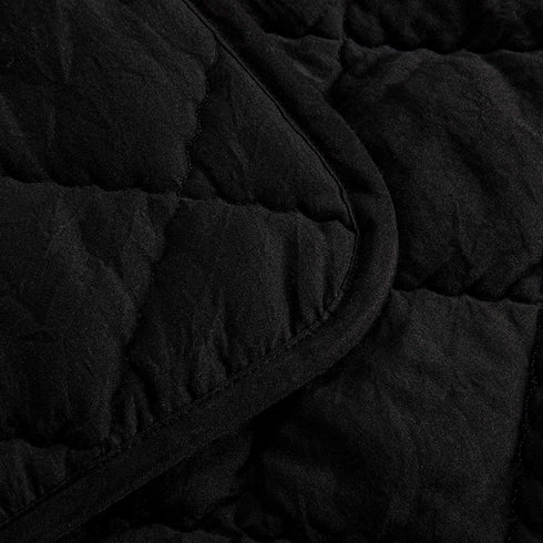 FLXXIE Microfiber Toddler Comforter, Ultra Soft and Lightweight Crib Quilted Toddler Blanket for Boys and Girls, 39" x 47", Black