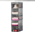 Zober 5 Shelf Hanging Closet Organizer Space Saver, Roomy Breathable Hanging Shelves With (6) Side Accessories Pockets, And 2 Sturdy Hooks, For Clothes Storage, And Shoes, Etc. 12 x 11 ½ x 42 In, Gray