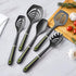 Amazon Basics 5-Piece Nylon Kitchen Cooking Utensil Set, Soft Grip Handle, Grey and Green