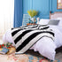 NTBAY Flannel Throw Blanket, Super Soft with Black and White Stripe (51"x 68")