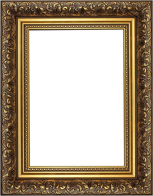 Certificate Frames Ornate Swept Antique Style French Baroque Style Picture /Photo /Poster Frame With A High Clarity Styrene Shatterproof Perspex Sheet (21.6 x 27.9cm) 8.5" x 11" Gold