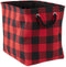 DII Buffalo Check Storage Collection Collapsible Bin with Handle, Large, Red & Black