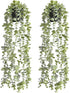 Tengda Fake Potted Plants 2Pcs Artificial Hanging Eucalyptus Vines Floor Greenery for Front Door Room Farmhouse Indoor Outdoor Décor (Eucalyptus)
