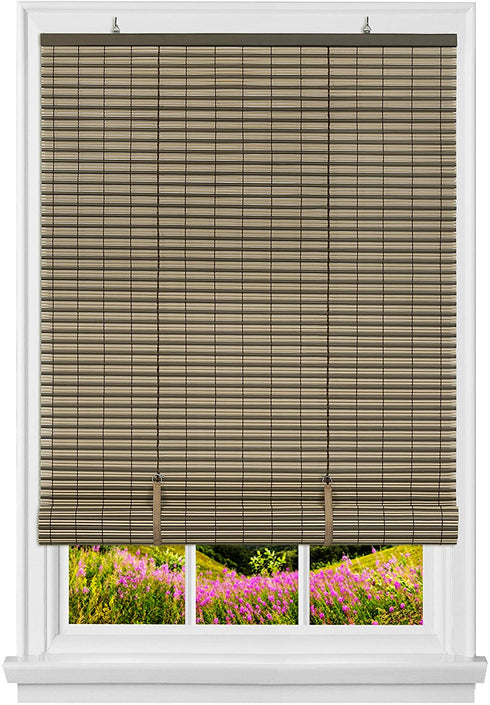 Achim Home Furnishings Vinyl Roll-Up Blind Cordless Veranda, 30" x 72", Cocoa/Almond