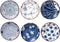 Japanese Style Ceramic Dipping Bowls,4 Inch Side Dishes Sauce Dishes for Sushi,Sauce,Snack and Soy,3 Oz Blue and White Pinch Bowls for Kitchen Prep - Set of 6(4 inch)