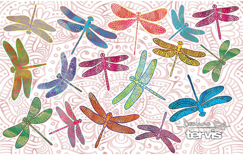 Tervis Dragonfly Mandala Stainless Steel Tumbler with Clear and Black Hammer Lid 20oz, Silver