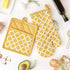 DII Lattice Basics Collection Kitchen Essentials, Oven Mitt & Potholder Set, Honey Gold, 2, Piece