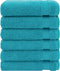 Cotton Paradise, Hand Towel Set, 100% Turkish Cotton 16x28 inch 6 Piece Hand Towels for Bathroom, Soft Absorbent Face Towel Clearance Set, Aqua Blue
