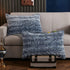 Yaoshuho Fluffy Faux Fur Pillow Covers Ombre Shaggy Pillow Shams Plush Mink Velvet Decorative Throw Pillows Cases Zipper Closure, Set of 2 (Denim Blue, 20" x 26" Inch)