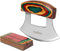 Amhoo Pizza Cutter Chef Mezzaluna Knife Handle Color Wood Grip Sharp Rocker Slicer Stainless Steel Blade Salad Onion Vegetable Chopper with Holder Base Christmas Gifts