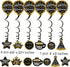 retirement party decorations banner gifts - (22pack) happy retirement gold banner, 6 paper Poms, 6 Hanging Swirl, 7 decorations stickers. retirement sash for men and women (GOLD BANNER)
