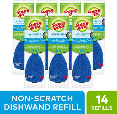 Scotch-Brite Non-Scratch Dishwand Refills, Fits All Scotch-Brite Dishwands, 14 Refills