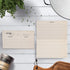 321Done Folding Recipe Cards (Set of 50) Folds to 3x5 from 6x5 - Rustic Kraft Tan Minimalist - Retro Vintage Luxury Double-Sided - Made in USA