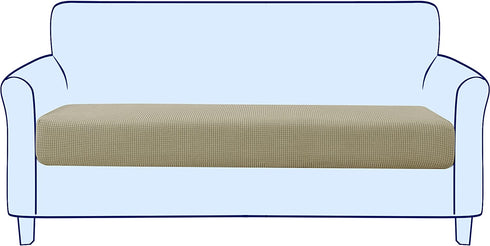 Subrtex Stretch Cushion Cover Couch Cushion Slipcover RV Seat Covers Chair Loveseat Sofa Cushion Protector Spandex Elastic Furniture Protector for Seat (Large,Sand)