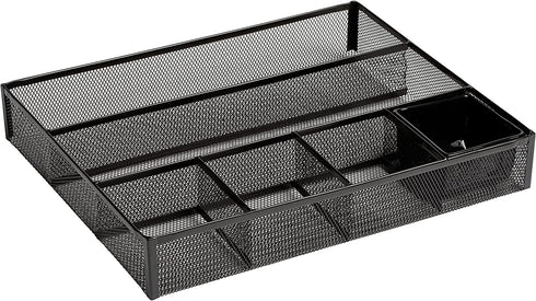 Rolodex Deep Desk Drawer Organizer, Metal Mesh, Black (22131) 11.75 inches long by 15.25 inches wide
