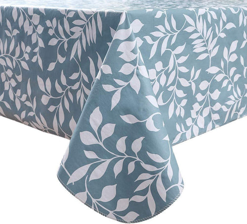 Vinyl Tablecloth ,Heavy Duty 100 % Waterproof Oil-Proof Wipeable with bflannel Backing for Kitchen Party Picnic Dining Spring Summer Indoor & Outdoor(Blue, 60X84 Inch)¦