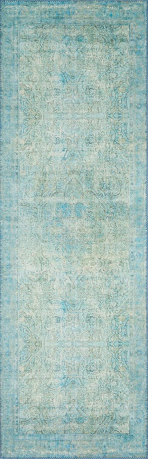 Loloi II Loren Collection LQ-08 Aqua, Traditional 2'-3" x 3'-9" Accent Rug