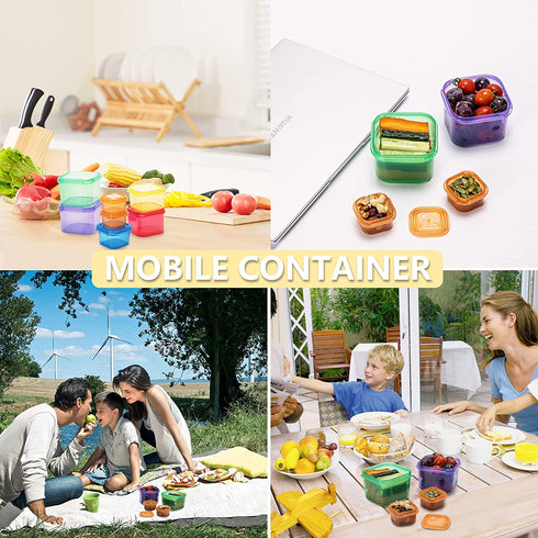 Koulang 21 Day Portion Control Container Kit - 14 Pieces BPA Free Food Portion Container Multi-Color Coded and Label-Engraved for Diet Plans, Lose Weight with eBook