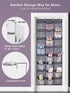 KEETDY 24 Baseball Hat Rack for Door Large Hat Organizer for Baseball Caps with Elastic Pockets Caps Holder Protect and Display Hat Storage, Gray