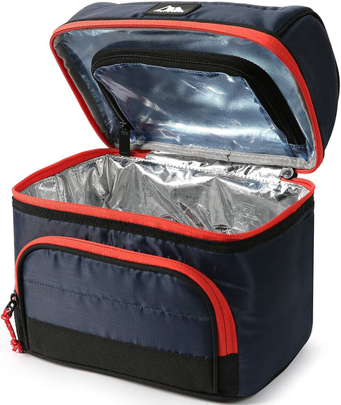 Arctic Zone High Performance Ultimate Secret Insulated Lunch Box Bucket Bag with 2 Piece Leak Proof Food Container and 350g High Performance Ice Pack - Navy