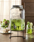 Style Setter Fortuna Beverage Dispenser Cold Drink Dispenser w/ 2-Gallon Capacity Glass Jug, Metal Rack & Leak-Proof Acrylic Spigot Great for Parties, Weddings & More, Main St., Large (210260-GBRB)