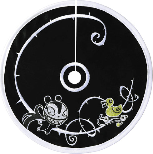 Hallmark Keepsake Disney Tim Burton's The Nightmare Before Christmas Miniature Small Tree Skirt, Scary Teddy and Undead Duck, 12"