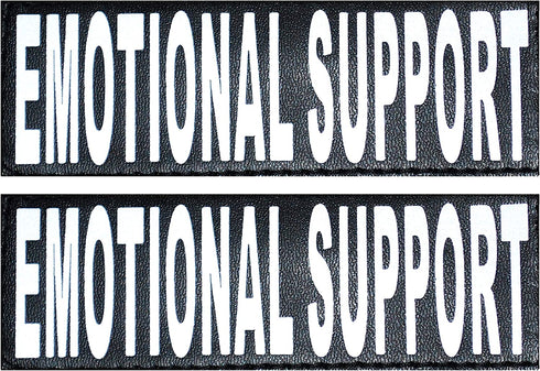Doggie Stylz Set of 2 Reflective Emotional Support Removable Patches with Hook Backing for Working Dog Harnesses & Vests. Durable and Interchangeable - Comes in 3 Sizes Small, Medium and Large