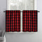 SeeGlee Red and Black Plaid Thermal Insulated Energy Saving Curtain Tiers for Loft -Rustic Farmhouse Living Buffalo Check Cottage Short Curtain Valances(29 W x 36 Inches Long,2 Panels)