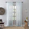 Archaeo Ticking Stripe Textured Cotton Blend Sheer Curtain, 54" x 63", Aqua/White